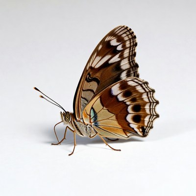 Brown butterfly with white wings