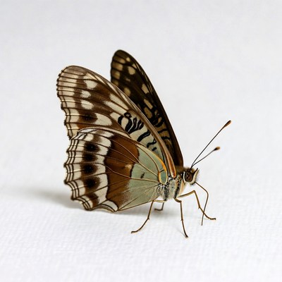 Colorful Buckeye Butterfly on White Background