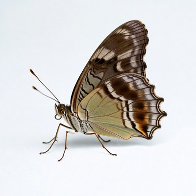 Brown butterfly with white wings