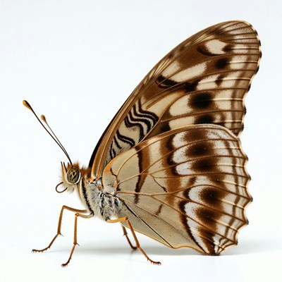 Brown butterfly with white wings