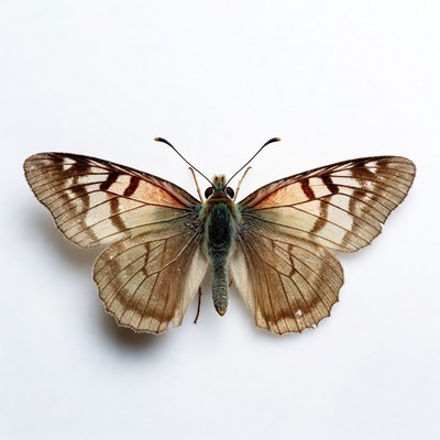 Orange and White Butterfly Wings Spread