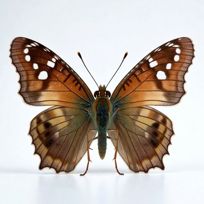 Orange butterfly with white spots
