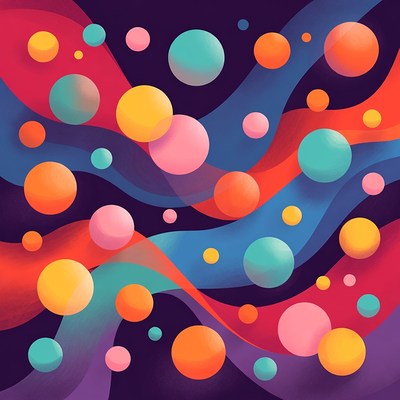 Colorful Abstract Bubbles and Waves