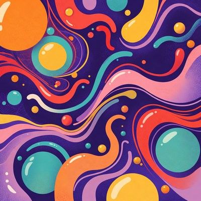 Colorful Abstract Bubbles and Splashes