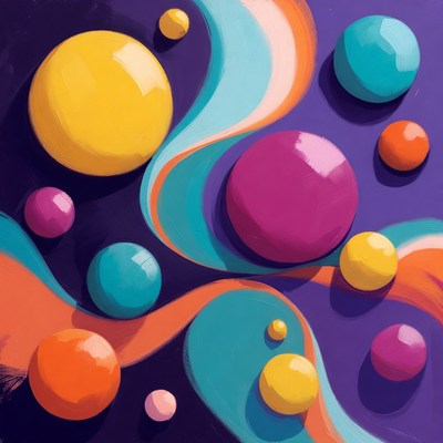Colorful Abstract Floating Spheres