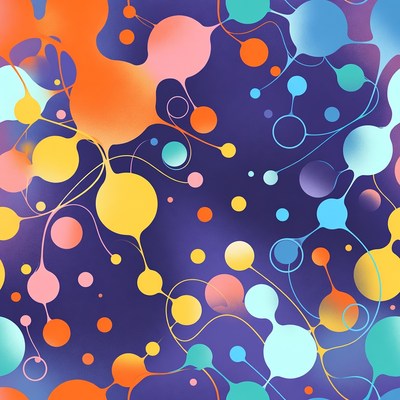 Colorful Abstract Bubble Network Pattern