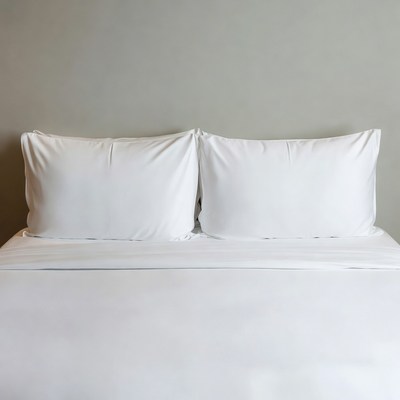 White Bed with Pillows