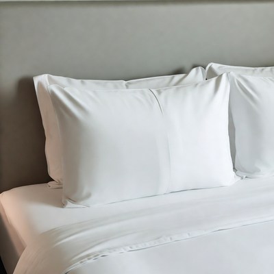 White pillows on hotel bed