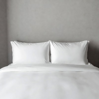 White Bed with Pillows