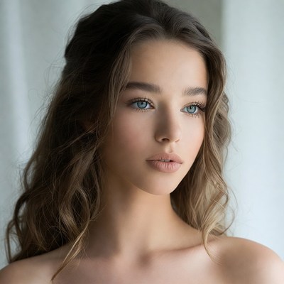 Beautiful young woman close-up portrait