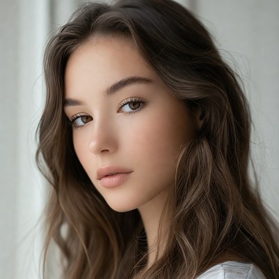 Beautiful young woman close-up portrait