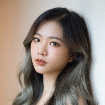 Asian woman with long black hair