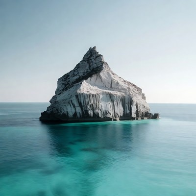 White Rock Island in Turquoise Ocean