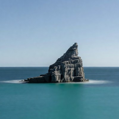 Rock formation in turquoise ocean