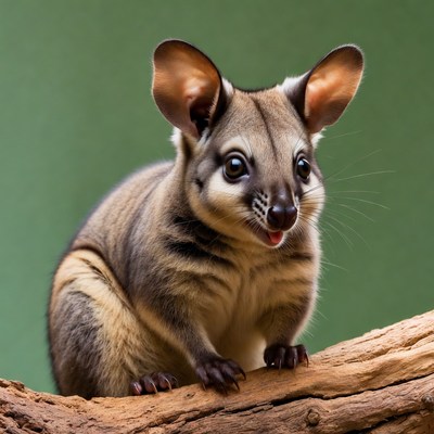 Cute sugar glider on branch