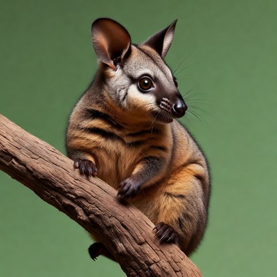 Bush baby clinging to branch