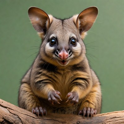 Cute sugar glider on branch