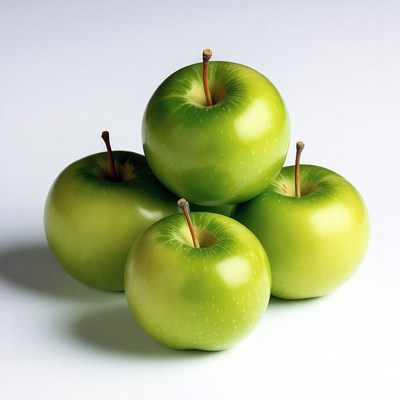 Stack of fresh green apples