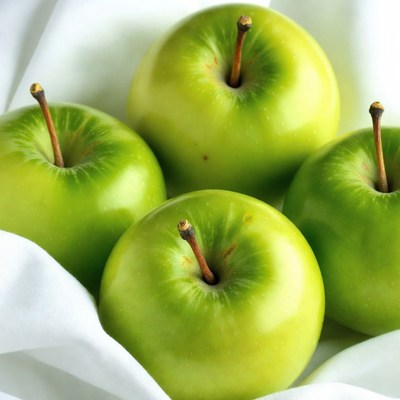 Four Fresh Green Apples