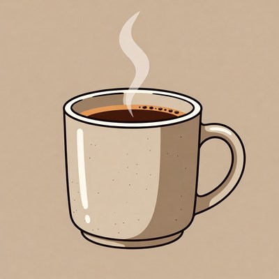Steaming Coffee Mug Illustration