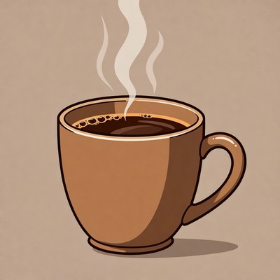 Steaming Hot Coffee Cup
