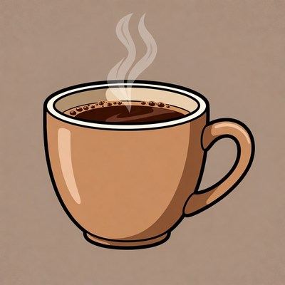 Steaming Hot Coffee Cup Illustration