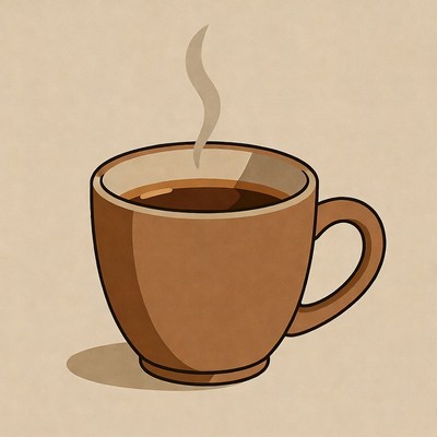 Steaming Hot Coffee Cup Illustration