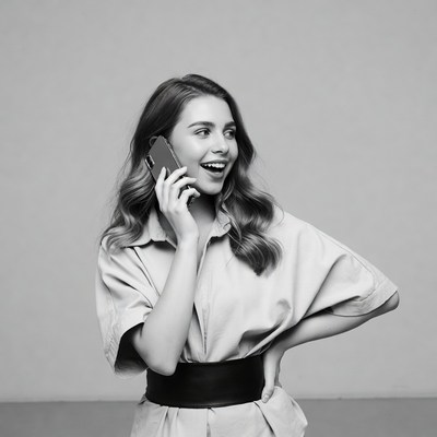 Young woman talking on phone