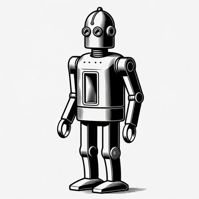 Vintage robot illustration