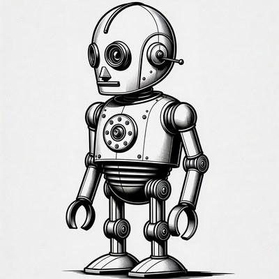 Vintage Robot Illustration
