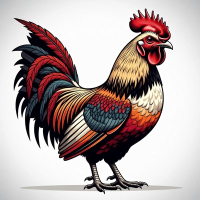 Colorful Rooster Illustration