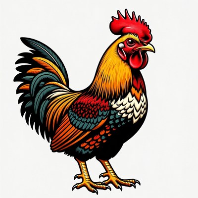 Colorful Rooster Illustration