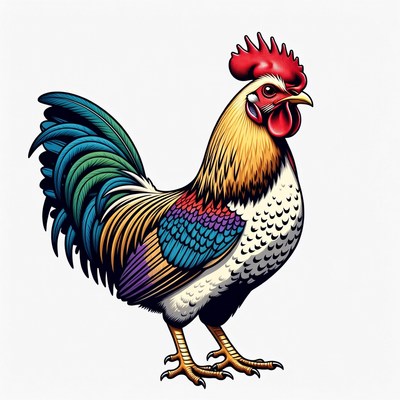 Colorful Rooster Illustration