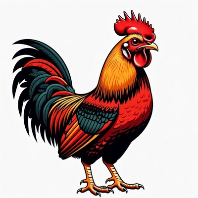 Colorful Rooster Illustration