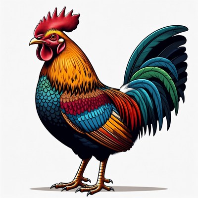 Colorful Rooster Illustration