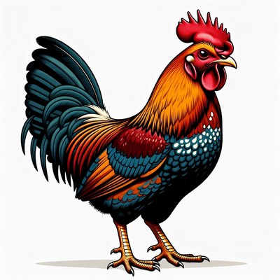 Colorful Rooster Illustration