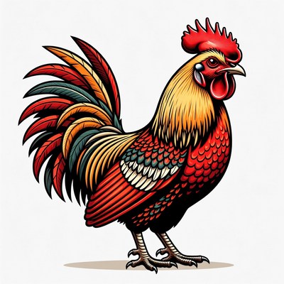 Colorful Rooster Illustration