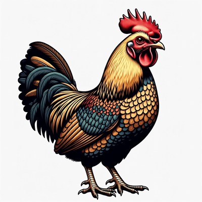 Colorful Rooster Illustration