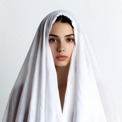 Woman in white headscarf
