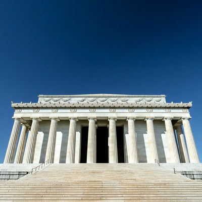Lincoln Memorial against blue sky