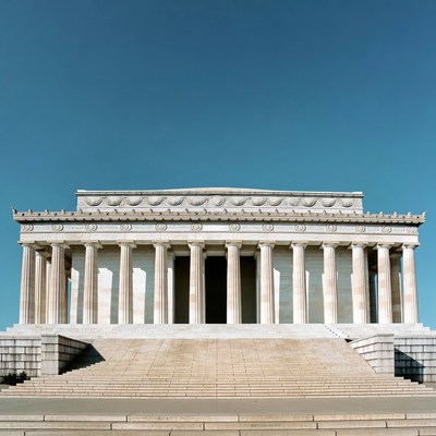 Lincoln Memorial against blue sky