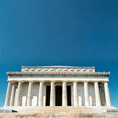 Lincoln Memorial against blue sky