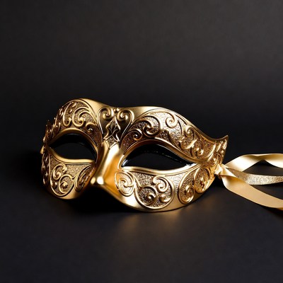 Golden Venetian Masquerade Mask