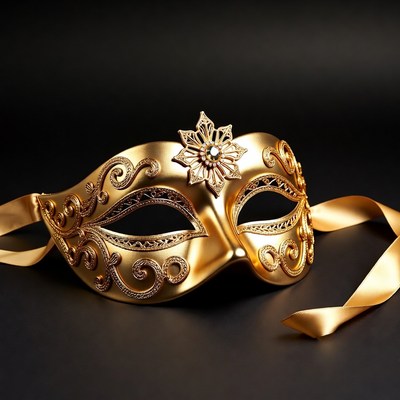 Golden Venetian Masquerade Mask