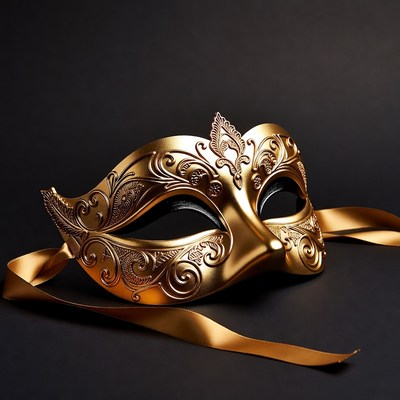 Golden Venetian Masquerade Mask