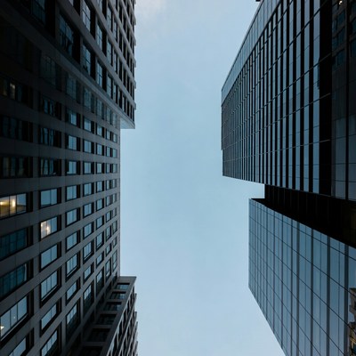 Tall skyscrapers from below