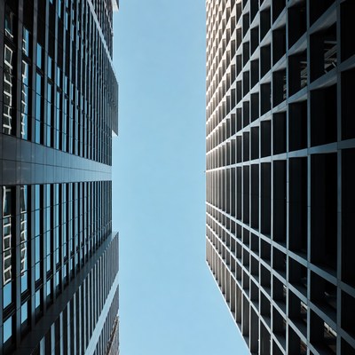 Tall Skyscrapers Against Blue Sky