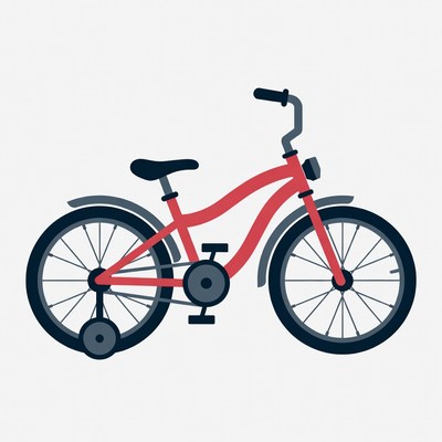 Red Kids Bicycle Illustration