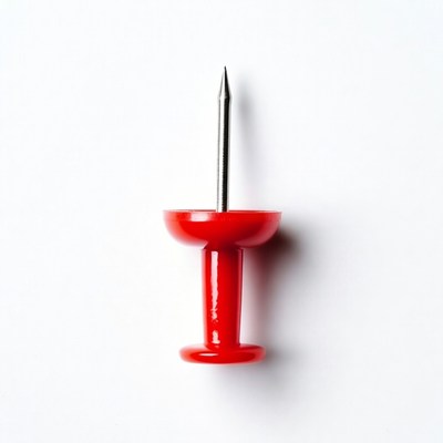 Red push pin isolated