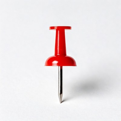 Red push pin isolated